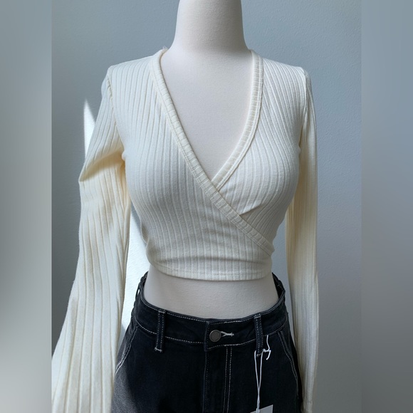 Vanilla Long Sleeve Wrap Top - Picture 10 of 14